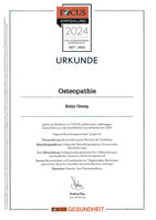 Urkunde Osteopathie Katja Georg